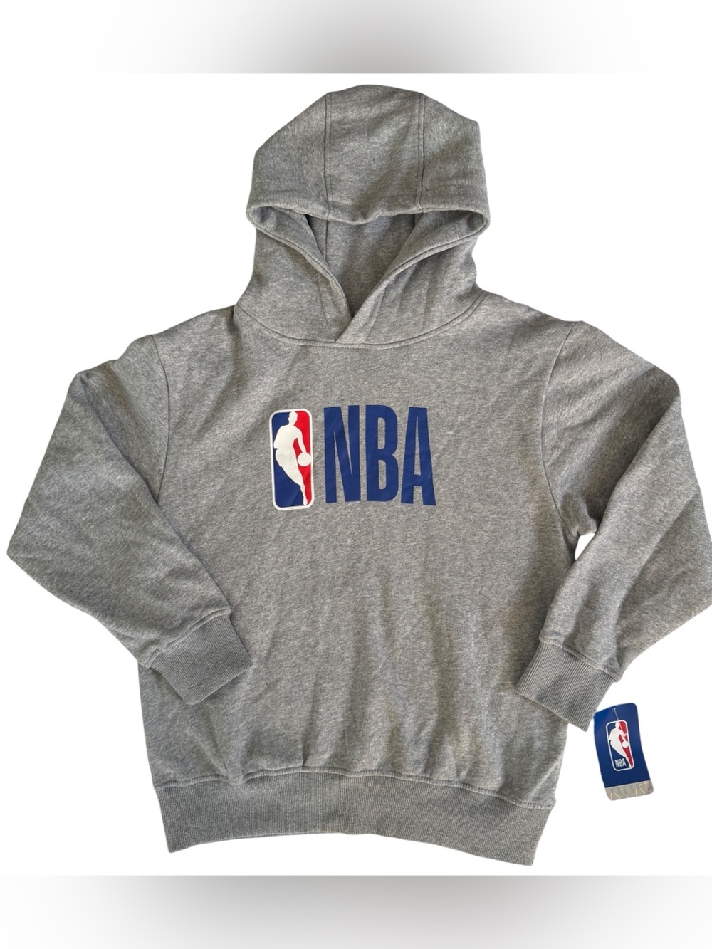 NBA Boys Gray Fleece Pullover Hoodie Size M 8/10 NWT